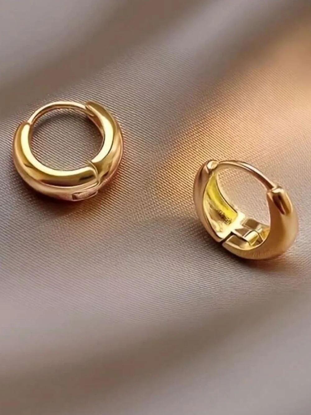 Classic Gold Hoop Earrings, Small Gold Hoops, Gold Huggie Hoops